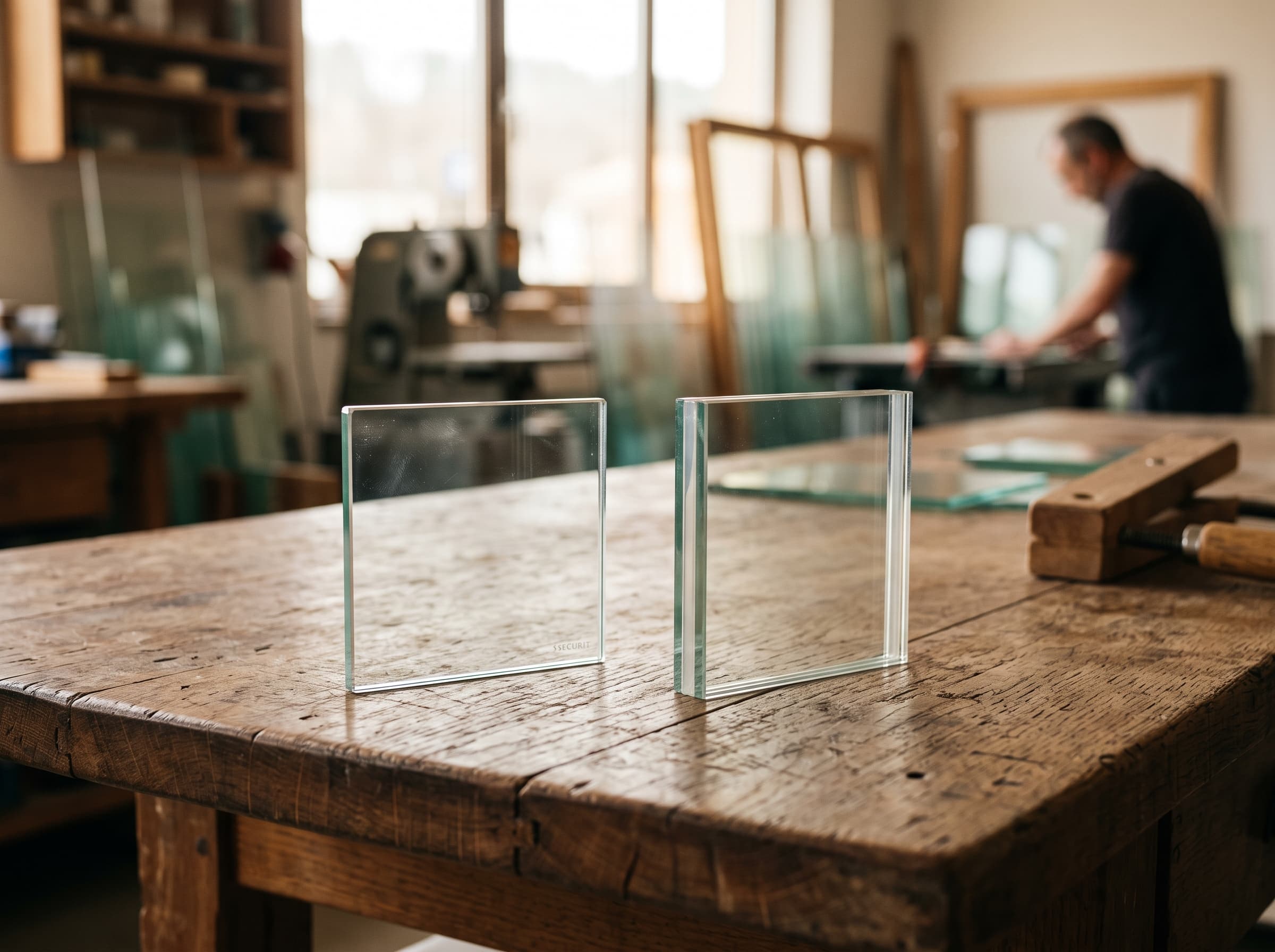 Comparaison entre un verre securit et un verre feuilleté